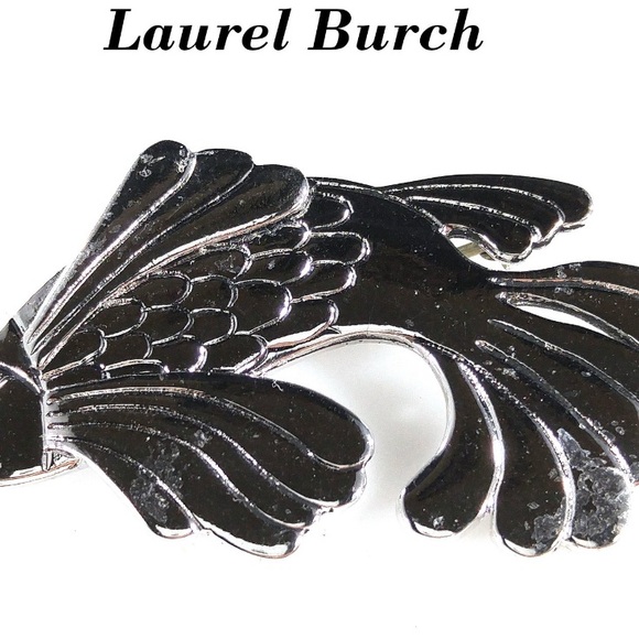 Laurel Burch Goddess Koi Fish Silver -Rhodium Brooch Pin RARE FIND - Picture 3 of 9